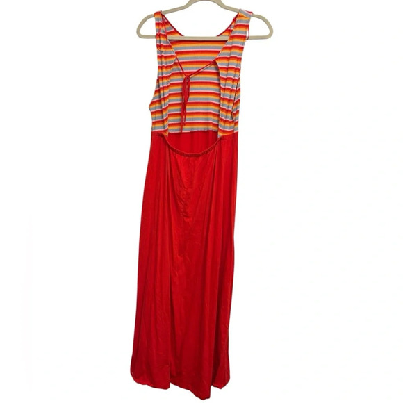 Zara Red and Multicolor Striped Midi Dress - Picture 3 of 4